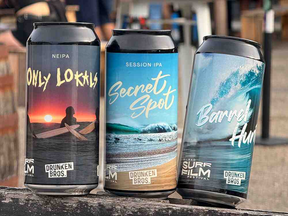Bilbao Surf Film Festivaleko garagardoen etiketen disenua